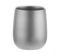 Titanium Beverage Holder with Double Wall Insulation, Perfect for Keeping Drinks Hot or Cold Outdoors (Grey 120ml)