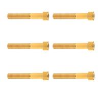 Titanium Bolt for Bicycle M7x20/25/30/32/35/40/43/45/50mm Square Head Hex Socket Screws Park of 6(Gold,M7x45mm)