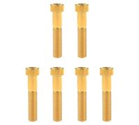 Titanium Bolt for Bicycle M7x20/25/30/32/35/40/43/45/50mm Square Head Hex Socket Screws Park of 6(Gold,M7x35mm)