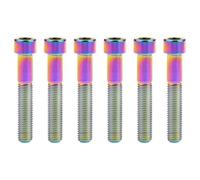 Titanium Bolt for Bicycle M7x20/25/30/32/35/40/43/45/50mm Square Head Hex Socket Screws Park of 6(Rainbow,M7x50mm)