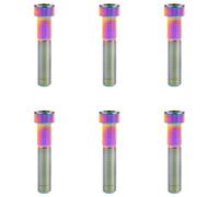 Titanium Bolt for Bicycle M7x20/25/30/32/35/40/43/45/50mm Square Head Hex Socket Screws Park of 6(Rainbow,M7x35mm)