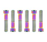 Titanium Bolt for Bicycle M7x20/25/30/32/35/40/43/45/50mm Square Head Hex Socket Screws Park of 6(Rainbow,M7x40mm)