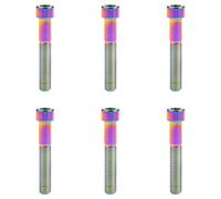 Titanium Bolt for Bicycle M7x20/25/30/32/35/40/43/45/50mm Square Head Hex Socket Screws Park of 6(Rainbow,M7x43mm)