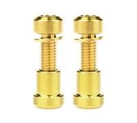 Titanium Bolt M5x16 18 20mm with Washer Hex Head Screw Titanium Cylindrical Nut for Bicycle Stem Front Forking Lock 2 Sets Per Piece (Gold, M5x16mm，Square Head)