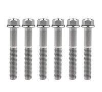 Titanium Bolt M6x10 15 20 25 30 35 40 45 50 55 60 65mm Small Flange Hex Screws Pitch 1.0mm Pack of 6(Titanium,M6x45mm)