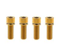 Titanium Bolt M7x20mm M7x25mm Cap Head Allen Screws with Washer for Bike Parts Pack of 4(Gold,M7x25mm)