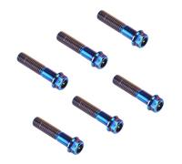 Titanium Bolts Flanged Hex Head Bolt M6/M8/M10/x10-90mm Screws for Motorcycle Car Pack of 6(Burn Blue,M6x55mm Pitch 1.0)