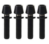 Titanium Bolts M6x18mm Taper Allen Head Screws with Ti Washer for Bike Disc Brake Fixed Pack of 4(Black)