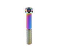 Titanium Bolts Screws, Titanium Flange Hex Bolt Screws Set M10x20-90mm Pitch 1.25/1.5mm for Motorcycle Calipers Multicolor(Rainbow,90MM-1.25P)