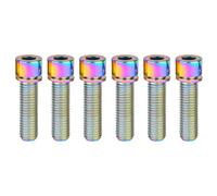 Titanium Bolts Set - 6 Pieces M7/M8 x 20/25mm with Washers for Bicycle Stem and Motor Bike