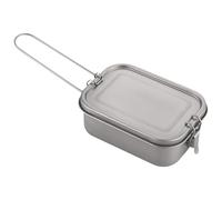 Titanium Camping Lunch Box, Metal Lunchbox, Foldable Handle Box with Airtight Lid, Seal Cooking Food Metal Leak-Resistant for Heating On Fire Camp Backpacking Container