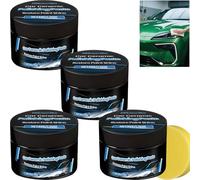 Titanium Ceramic Wax Cream for Cars, Advanced Ceramic Coating Polish, Strong Protection Long-Lasting High-Gloss Shine, Waterless Wash Formula, Scratch Remover Paint Care Kit with Sponge (4Pcs)