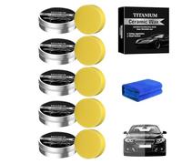 Titanium Ceramic Wax Cream, Strong Protection Car Coating Polishing Wax with Sponge, New Quick Effect Agent Scratch Repair Remover Vehicle Paint Car, Lasting Mild Formula Polish for All Cars(5pcs)