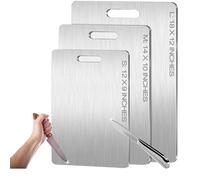 Titanium Chopping Board - 100% Pure Titanium Chopping Board Double Sided Non-Toxic Titanium Ware Hygienic Durable Dishwasher Safe Chopping Board 12" L x 9" W