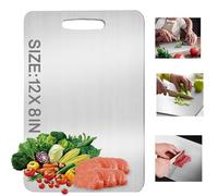 Titanium Chopping Board, 2025 New Upgrade Titanium Cutting Board, 304 Stainless Steel Chopping Board for Kitchen, Cutting Board Food Grade for Meat, Fruit, Vegetables, Dishwasher Safe(39 X 28cm)