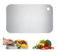 Titanium Chopping Board, 25×15 cm, Small Chopping Boards with Non-Slip Base, Stainless Steel Chop Boards for Kitchen, Mini Chopping Board, Metal Chop Tool