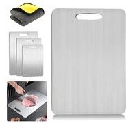 Titanium Chopping Board, 304 Stainless Steel Double-Sided Food Grade Cutting Board, 29 x 20 cm