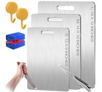 Titanium Chopping Board, Double-Sided 100% Titanium Chopping Board for Kitchen, Dishwasher Safe Non-Porous Surface for Meat, Vegetables, Fruits (12 x 9 in)
