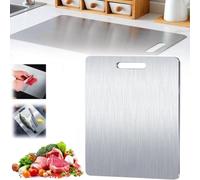 Titanium Chopping Board, Double Sided Food Grade Titanium Chopping Board, Yamato Cutting Board for Kitchen Outdoor Cooking, Durable, Non-Toxic, Anti-Bacterial, Easy to Clean (46x30 cm)