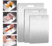 Titanium Chopping Board, Double-Sided Food-Grade Titanium Cutting Board for Cutting Meats, Fruits and Vegetables, Easy to Clean and Store (3pcs)