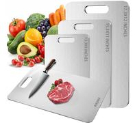 Titanium Chopping Boards New Upgrade 100% Pure Titanium Cutting Boards for Kitchen - Double-Sided Food-Grade Cutting Board Stain-Resistant Durable and Easy to Clean (15.3 x 11 in)