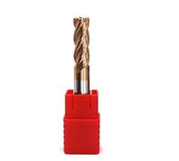 Titanium Coated HSS Metric Thread Machine Taps, Flat End Mill Carbide 4 Flute R0.1 AlTiN Coated For Metal 1-12mm 1pc Or 5pcs D1D12(4.0x4dx50l,1pc)