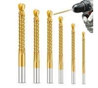 Titanium-Coated HSS Serrated Side-Cut Drill Bits for Grooving - 3mm to 8mm Set (6-Piece), Spiral Flute, Fits Standard Electric & Bench Drills 6pcs