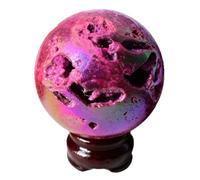 Titanium Coated Sphalerite Sphere,Sparkling Crystal Ball, Polished Stone for Modern Home & Office Desk Decor, Gemstone Gift,5~6cm