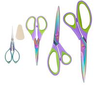 Titanium Coating Sewing Scissors Bundle, Professional Fabric Scissors Set, Ultra-Sharp Stainless Steel Blades, Ergonomic Handle, Great for Tailor, Embroidery, Craft, 9.1"/8.4"/5.5"/4.4"