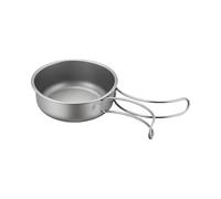 Titanium Cookware - Foldable Handle Camping Pot, Stove Top Compatible System, Temperature Regulation Feature, Space Saving Grip Structure, Trail Equipment for Food Preparation