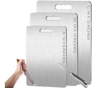 Titanium Cutting Board - 100% Pure Titanium Cutting Boards for Kitchen - Cutting Edge Hygiene & Durability, 1 Pack Double Sided Medical-grade Titanium Cutting Mat, Easy to Clean (14"L x 10"W)