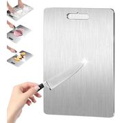 Titanium Cutting Board,100% Pure Titanium Cutting Boards for Kitchen,Double Sided Medical Grade Titanium Cutting Board,Durable and Will Not Crack,No Replacements Needed(15.35 * 11.02 inch)