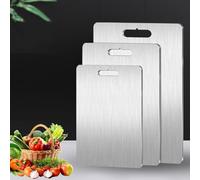 Titanium Cutting Board - 100% Pure Titanium Kitchen Cutting Board - Cutting-edge hygiene and durability from double-sided medical-grade titanium cutting pads (14 x 10 inches), silver (14x10in)