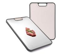 Titanium Cutting Board - 15”×11” Chopping Board for Kitchen Double Sided Food-Grade Stainless Steel & Wheat Straw Cutting Board Non-Stick Chopping Board for Meat and Vegetables, Dishwasher Safe