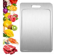 Titanium Cutting Board 16"x11" - Double-Sided Pure Titanium & Wheat Straw PP, Non-Porous Surface, Juice Groove, Garlic Pad, Dishwasher Safe Kitchen Chopping Board for Meat, Veggies, Fruit(Medium)
