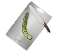 Titanium Cutting Board, 304 Stainless Steel Double-Sided Food Grade Cutting Board, Premium Titanium Cutting Board for Kitchen, Thickened Chopping Boards for Fruit Vegetables Meat (39x28 cm)