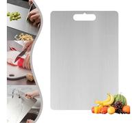 Titanium Cutting Board, Double Sided Chopping Board, Premium 304 Stainless Steel Chopping Boards for Kitchen, Preserving Original Taste of Ingredients, Dishwasher Safe & Easy to Clean(34 X 23 cm)