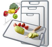 Titanium Cutting Board Double-sided non-slip silicone edging Pure Titanium Cutting Boards for Kitchen - Double-Sided Food-Grade Chopping Board Non-Stick Durable and easy to clean (3-Piece S/M/L)
