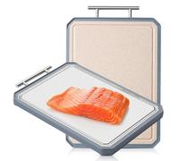 Titanium Cutting Board Double Sided, Titanium Cutting Boards for kitchen, Wheat straw Large Cutting Board for meat, Easy Clean and Non toxic Chopping Board Dishwasher Safe (16"L x 11"W)