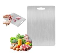 Titanium Cutting Board, Food Grade 304 Stainless Steel Chopping Board for Kitchen, Hygienic Metal Chopping Board with Hanging Hole & Round Edge for Meat, Fruit, Vegetables (23 x 34cm)