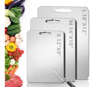 Titanium Cutting Board for Kitchen - 100% Pure Titanium Cutting Boards Non Toxic - 2025 New Upgrade Double Sided Metal Chopping Boards for Meat, Vegetables, Fruits, Dishwasher Safe (12" x 9", 1-Pack)