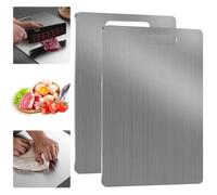 Titanium Cutting Board for Kitchen, 2pcs Titanium Chopping Board, 2024 New Upgrade Double Sided Food-Grade Titanium Board, for Home Cooking, Camping(34x23 cm/13.4x9.0 in)