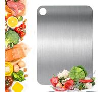 Titanium Cutting Board for Kitchen, Double-Sided 304 Stainless Steel Chopping Board, 9.25 x 5.71 inches Titanium Cutting Boards,Food-Grade Metal Cutting Boards for Meat, Fruit and Vegetables