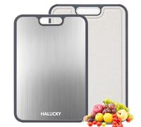 Titanium Cutting Board for Kitchen, Non Toxic Cutting Board Double Sided Food Grade,2-in-1 Pure Titanium and Wheat Straw PP, Chopping Board for Meat and Fruit,Easy to Clean Large Size 16”×11”