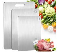 Titanium Cutting Board Set of 3, 100% Pure Titanium Cutting Boards for Kitchen, Double-Sided, Dishwasher Safe, Food-Grade, Chopping Board for Home Cooking