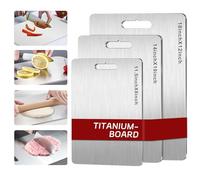 Titanium Cutting Board Set of 3, Pure Titanium Cutting Boards for Kitchen, Upgraded Double-Sided Hygiene Durable Non Toxic Charcuterie Cutting Board for Cutting Meats Fruits Vegetables (S+L+M)
