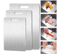 Titanium Cutting Board Set of 3DoubleSided FoodGrade Boards for Meat Fruits & Vegetables NonSlip Easy to Clean Kitchen Essential