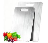 Titanium Cutting Board, Stainless Steel Chopping Board, Double Sided Food Grade for Kitchentitanium Chopping Board UK, Countertop Slip Proof Titanium for Meat, Vegetables, Dishwasher Safe