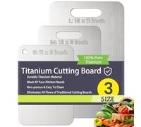 Titanium Cutting Boards for Kitchen, 100% Pure Titanium Cutting Board, Cutting Edge Hygiene & Durability, Double Sided Medical-Grade Cutting Mat (S)