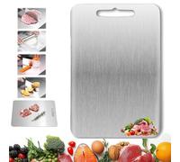 Titanium Cutting Boards for Kitchen,Cutting Board Double Sided Food Grade,Pure Cut Titanium Cutting Boards,Titaniums Cutting Board,Double-Sided use,for Cutting Meats, Fruits and Vegetables (XS)